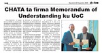 CHATA ta firma Memorandum of Understanding ku UoC